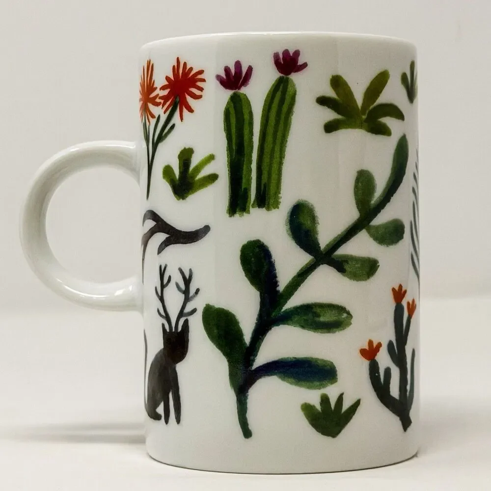 Danica Studio Secret Garden Cat Mug Botanical Floral Coffee Cup Ceramic - Picture 2 of 5